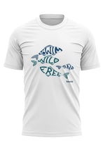 Load image into Gallery viewer, Swim Wild &amp; Free Men's Fish Logo Organic Tee