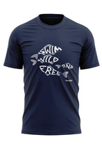 Load image into Gallery viewer, Swim Wild &amp; Free Men's Fish Logo Organic Tee