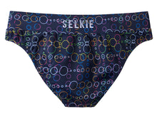 Load image into Gallery viewer, SELKIE TOKYO BIKINI PANT IN MIDNIGHT BLUE BUBBLE PRINT