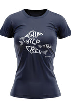 Load image into Gallery viewer, Swim Wild &amp; Free Women's Fish Logo Organic Tee