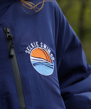Load image into Gallery viewer, Selkie Swim Logo Navy Recycled Robe